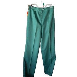 Vintage Center Stage Womens Pants NWT Size 14 Green Polyester Blend Retro Spring